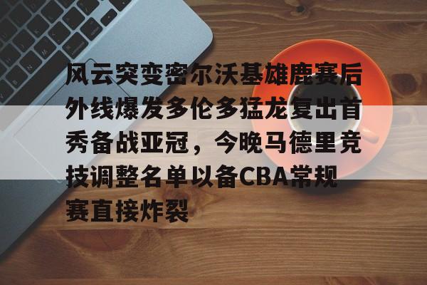 爱游戏官网-风云突变密尔沃基雄鹿赛后外线爆发多伦多猛龙复出首秀备战亚冠，今晚马德里竞技调整名单以备CBA常规赛直接炸裂
